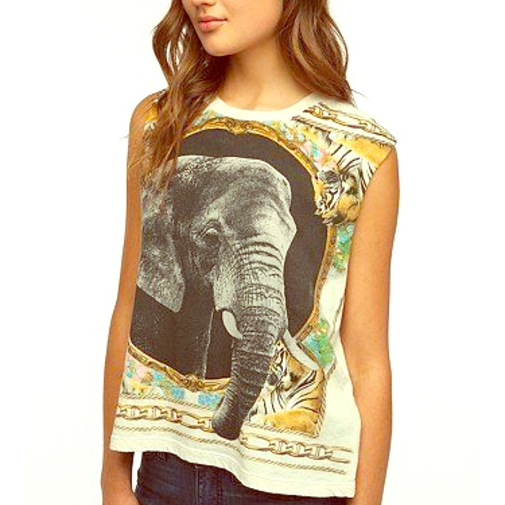 Brocade elephant chain scarf muscle Shirt XS S - Picture 1 of 8